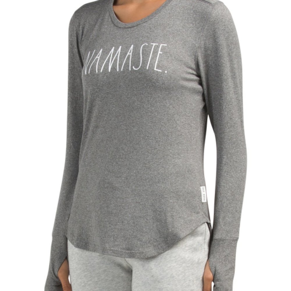 Rae Dunn Shirt, Yoga Shirt, Keyhole Shirt, Finger hole shirt, Namaste Shirt
